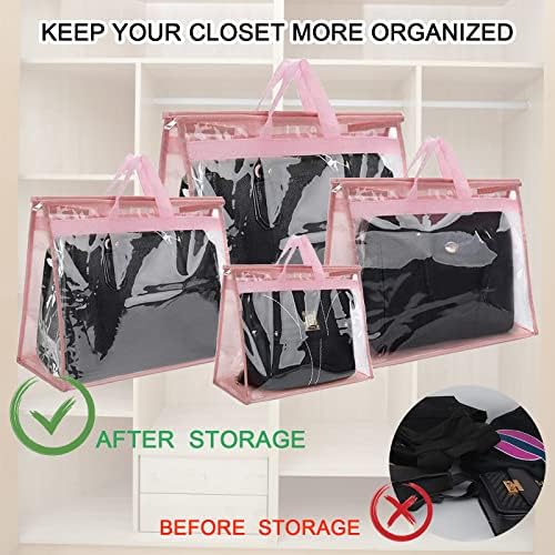 SZXFMY 8 Опаковки Органайзер за съхранение на чанти, Торби за Прах, Прозрачен Портфейл, Чанта за съхранение, Организатор за гардероба