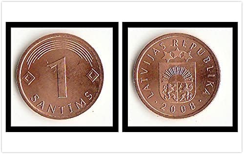 Европейската Новата Европейска Нова монета Литва 1 Точка Сувенири Чуждестранни монети Латвия 1 Синиш Монети 2008 година на издаване