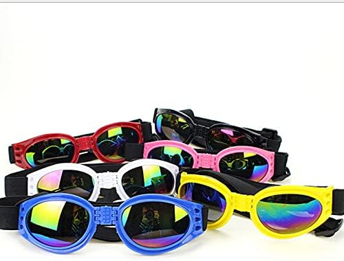 Слънчеви очила за кучета Предпазни Очила за защита на очите с Регулируема каишка Сгъваеми Слънчеви очила за домашни любимци, за