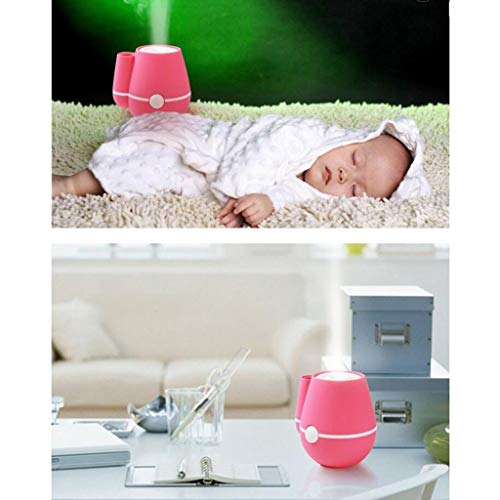 ZLZZY USB Домашен Овлажнител на въздуха Безшумен Ултразвукова Дифузер, което променя Сладък led нощна светлина (син, зелен, розов)