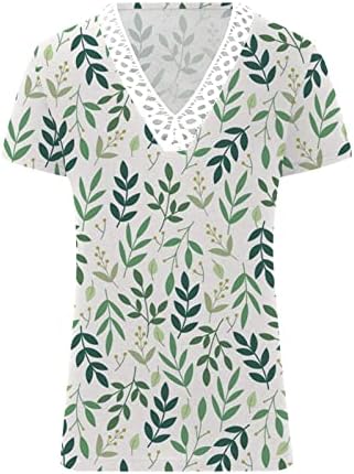Хавайски Ризи за Жени, Елегантни Блузи с V-образно деколте, Лейси Отворена Риза С Флорална Принтом, Тениски, Свободни Приталенные