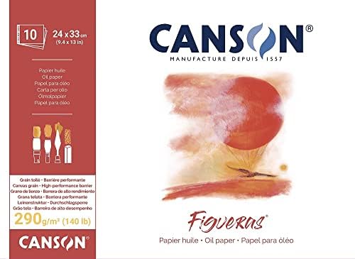 Бележник за хартия Canson Figueras, масло и акрил, 290гсм, 10 листа, Размер: 41х33см, Текстура като платно