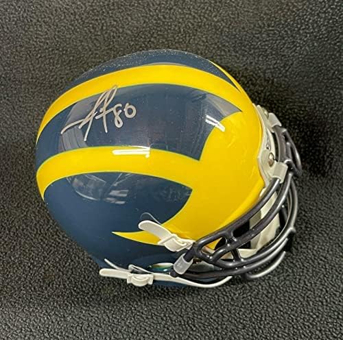 Мини-каска Michigan Wolverines с автограф Марио Мэннингема - мини-каски за колеж с автограф