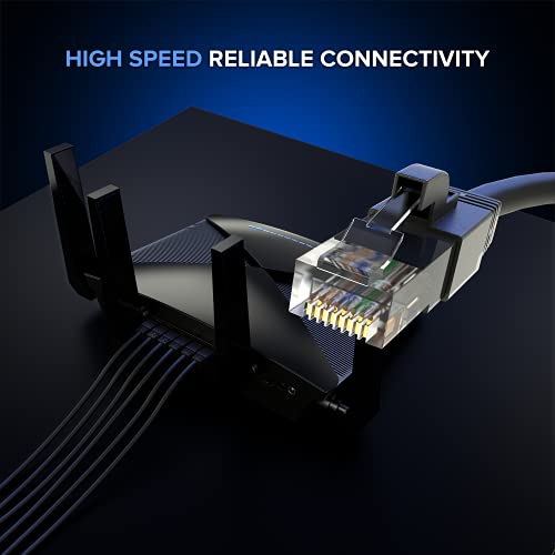 Ethernet кабел Maximm Cat 6 4 Фута, (2 комплекта) Cat6 Кабел, кабел за локална мрежа, интернет-кабел и Мрежов кабел - UTP (черен)