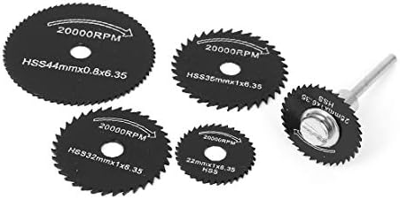 X-DREE 5 бр. Мини-Въртящи отрезной кръг HSS, Отрезной Режещ диск Черен на цвят, с оправкой (5 бр., въртящ се диск HSS Mini Disco