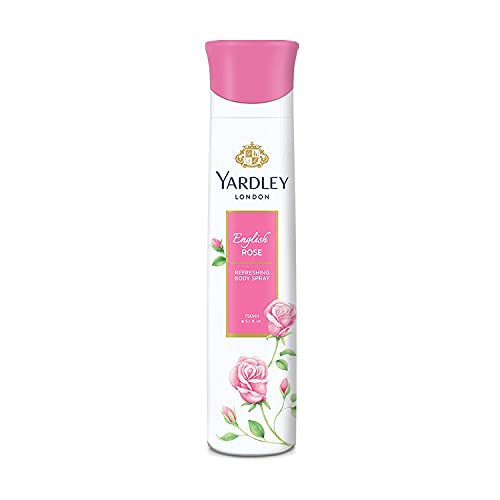 Освежаващ спрей за тяло с органични билки Yardley London, естествен Класически Бвп цвете парфюм150 мл (Спрей за тяло с английската роза 150 мл, опаковка от 10 броя)