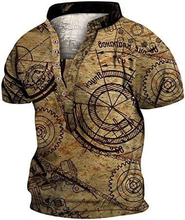 2023 Новата Мъжка Мода Самоличността на Ретро 6 Яка Дигитален 3D Печат Тениска С Къси Ръкави Мъжка Тениска