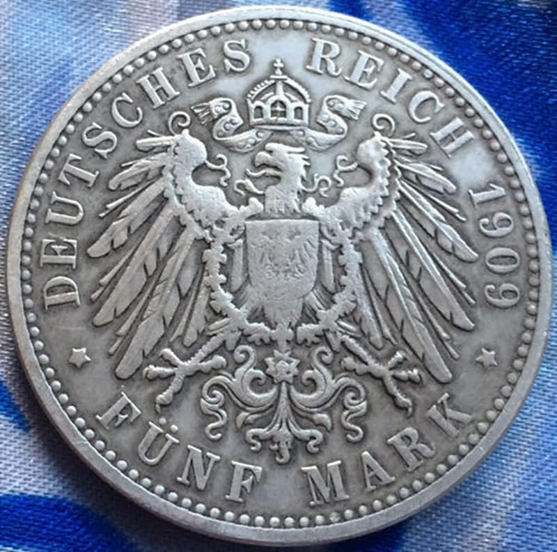 1909 Немски Медни Монети със сребърно покритие Антични Монети Събиране на Монети ръчно изработени подлежащи на выдуванию