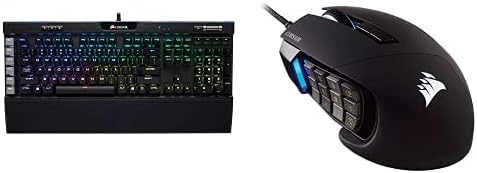 Ръчна детска клавиатура Corsair K95 RGB Platinum - Черно покритие и детска мишката Scimitar Pro RGB - MMO - Оптичен сензор с резолюция от