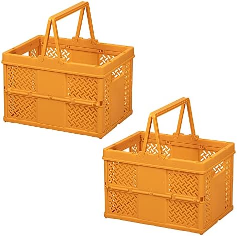 [2] Пластмасови кошници за организиране на съхранение на рафтовете, здрав и надежден Преносим сгъваема кутия за съхранение, който е подходящ