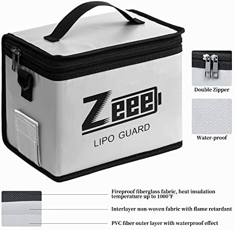 Сигурна чанта Zeee Lipo, 2 опаковки, Огнеупорна взрывозащищенная чанта, Чанта за защита на батерията с Голям Капацитет, Органайзер