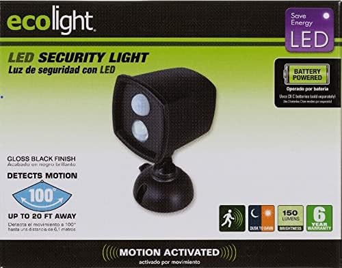 Led индикатор за сигурност Ecolight, захранван с батерии, Активируемый Движение - Черен