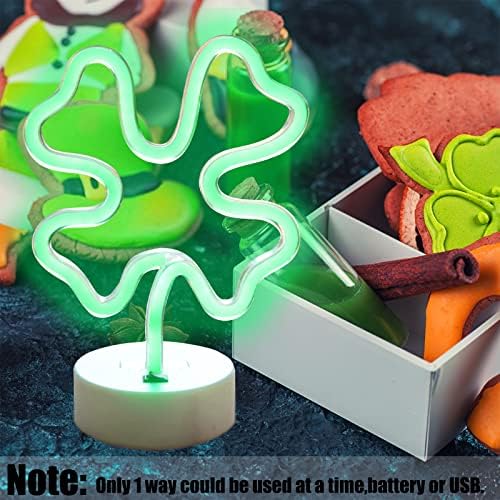 Светлини под формата на Централи, Неонови Надписи, Led във формата на Детелина, с изходно ниво на USB или батерии, Led Зелен Декор