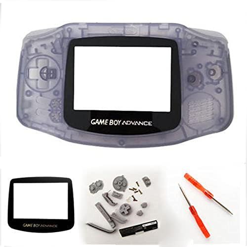 Пълен Корпус във формата На Миди Калъф за Nintendo Gameboy Advance GBA с Телевизор и Замяна Отвертка Прозрачен Лилав