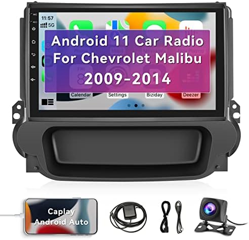 Автомобилна стерео система Android 11 за Chevrolet Chevy Malibu 2009-2014 с wi-fi Apple Carplay и Android Auto, 9-Инчов Главното устройство