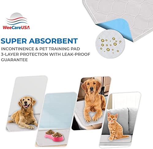 Миещ Тампони за урина WeeCareUSA – за Многократна употреба Тампони за дресура на кучета – Непромокаеми Подложки за Котешка Урина