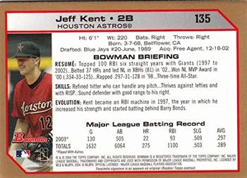 2004 Златна бейзболна картичка Боумена №135 Джеф Кент Хюстън Астрос МЕЙДЖЪР лийг бейзбол NM-MT