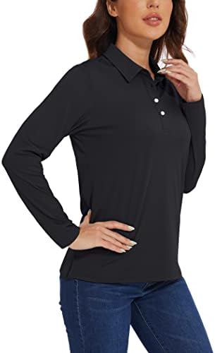 Дамски ризи Топка за голф CRYSYLLY с дълъг ръкав, Ежедневна Спортна Тениска с Отложным яка