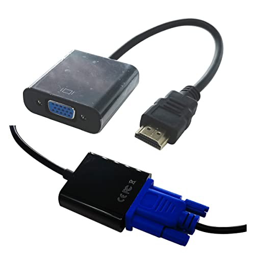Кабел EMOVERY HDMI-VGA, без чип; Адаптер HDMI-VGA; Кабел за прехвърляне от един мъж към мъж) за свързване на монитор на компютър, лаптоп,