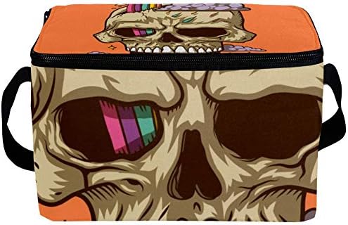 Фланец Обяд-Бокс, Изолирано Кутия за Bento за Мъже И Жени И за Възрастни, многократна употреба Ведерко за Обяд с пагон Rainbow Skull