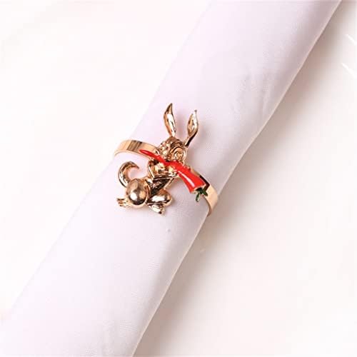 GANFANREN Декоративно пръстен за салфетки със заек-репички, обтегач за салфетки, пръстен за салфетки (Цвят: A, размер: както е