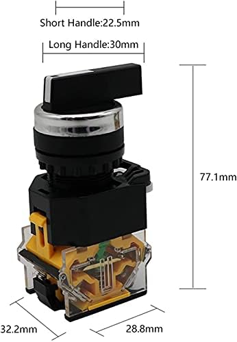 ANKANG 22 мм Дръжка Избор на Ротационен Превключвател С Моментално фиксиране 2NO 1NO1NC 2 и 3-Позиционен превключвател на захранване DPST 10A