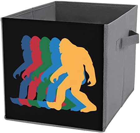 Ретро силует на Снежния човек на 70-те, по-големи кубчета, кутии за съхранение, Сгъваема холщовая кутия за съхранение, организаторите