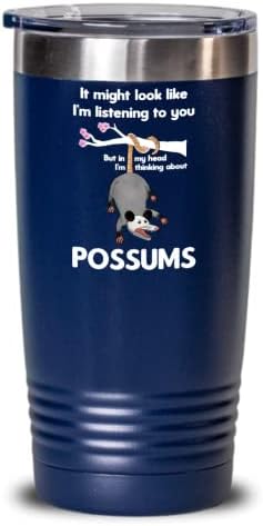 Забавна чаша с изолация от 20 до 30 грама Thinking about possums с капак, красиви чаши на тема possums джудже, 20 предмети с кляпом с