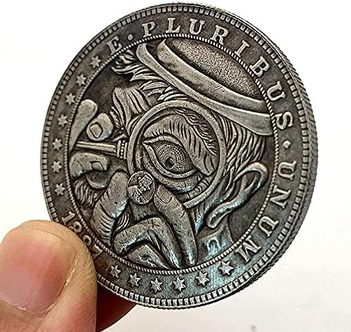 1887 Лутане Монета Лупа Старецът Месинг Стара Сребърен Медал Занаят Мед Сребърна Монета Възпоменателна Монета