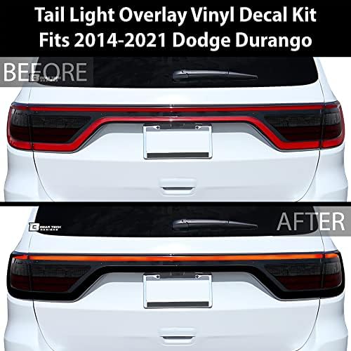 BOGAR TECH DESIGNS - Vinyl Стикер на задните светлини на пистата, която е Съвместима с Dodge Durango 2014-2022, Лъскаво Черен Тип C