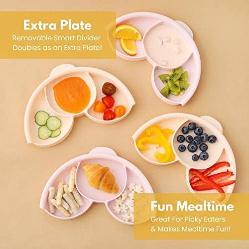 Комплект за здравословно хранене Miniware с табела за сандвичи, разделител и подвижни вендузата за деца - Насърчава самостоятелно хранене