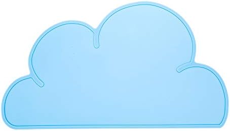 Силиконова Кърпа за хранене под формата на облак - Синя - Нескользящая - Лесно почистване - Защита на плота - Отлично подходящ за бебета, малки деца и за по-малките дец