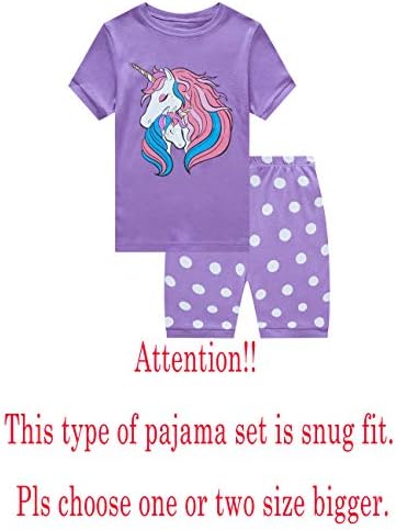 Пижамный Комплект KikizYe Little Big За момичета, Пижама с къс Ръкав, Пижама от Памук