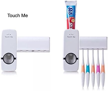 LareinaXXX АВТОБУСА Автоматично Опаковка на паста за зъби с Монтиране на стена, Държач за четка за зъби, Сокоизстисквачка за паста за зъби с Набор от 5 за Зъби, Детски Опа?