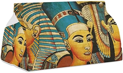 Ретро Древнеегипетское Изкуство Капак Кутии За Салфетки От Изкуствена Кожа Притежателя Кутии За Салфетки Правоъгълен Калъф За Салфетки