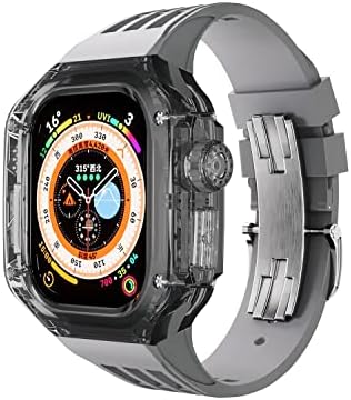 ADAARA Прозрачен Комплект Модове Калъф За Apple Watch 49 мм Гума Спортен Каишка За iWatch Серията Ultra 8 Силикон Каишка За
