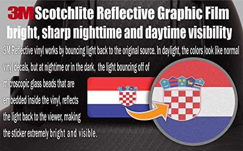 (x10) 3 М Светлоотразителни Стикери със Знамената на Хърватия и САЩ | Универсални Защитни Етикети | Шлемове, лаптопи, мотори,