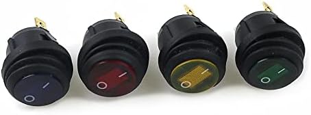 TIOYW 1БР KCD1 Кръгла водоустойчив Вкл-Изкл 3Pin лампата през Цялата кулисный премина 10 (6) 250VAC 125 В Плоска лента лампа LED (Цвят: