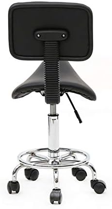 CDYD Бар Стол с Формата На Седлото Регулируема на Кабинковия Стол с Облегалка Черен Спа Татуировка Масажен Салон, Мебели