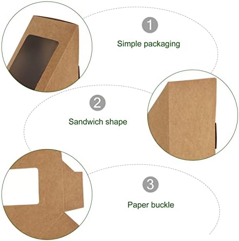 DOITOOL 50 Бр Кутия за производство на Сандвичи от Крафт-Хартия и Кутия за Сандвичи Клиновидная Кутия За Вкъщи Триъгълна Кутия