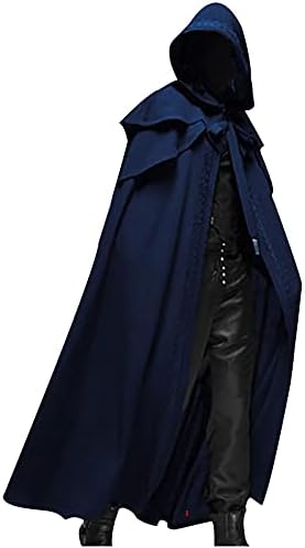 Мъжки дъждобран с качулка за мъже, в пълен размер наметала с качулки, халат-пончо на Хелоуин, cosplay-костюм, Средновековната наметало с
