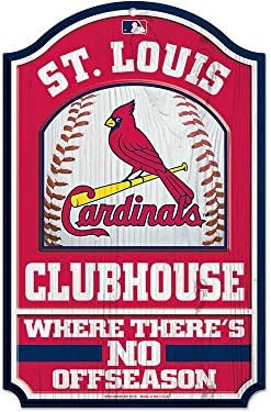 WinCraft MLB St. Louis Кардиналите 69031012 Дървена Табела, 11 x 17, Черен