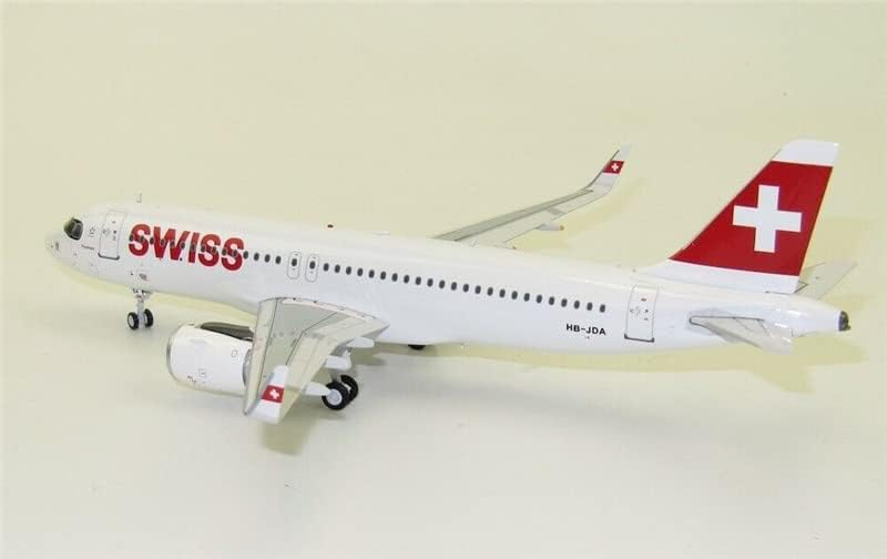 JFOX Swiss International AIR Lines за Airbus A320-271N HB-JDA със Стойка Лимитирана серия 1/200 ГЛАСОВЕ самолет, Предварително Събрана
