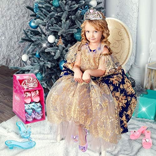 Игра комплект за момичета-Мастоманов! Обувки и диадема принцеса (3 чифта обувки + 1 диадема) Колекция от модни обувки на принцесата