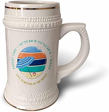 3. Американски плажове - Прийст-Лейк, Айдахо, елегантна пътуване. - чаша за стейна на 22 унция (stn-375509-1)