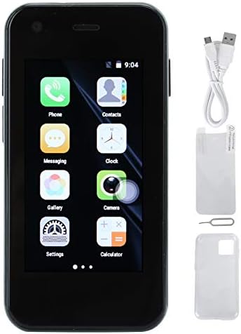 Смартфон Goshyda 3G с 2,5-инчов Сензорен екран, 1 GB + 8 GB 200 W + 500 W, Wi-Fi, Bluetooth, Две карти, Мини-мобилен телефон с два режима на готовност и акумулаторна батерия с капацитет 2100 mah (