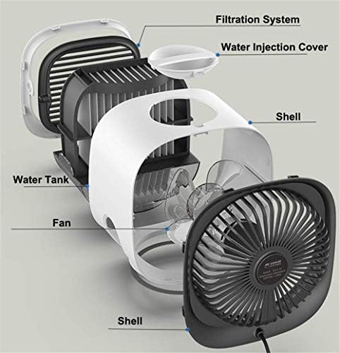 LILIANG- - охладителя Мини Преносим Вентилатор на климатика, един изпарителен охладител на въздуха 3 скорости на вятъра, Тенис