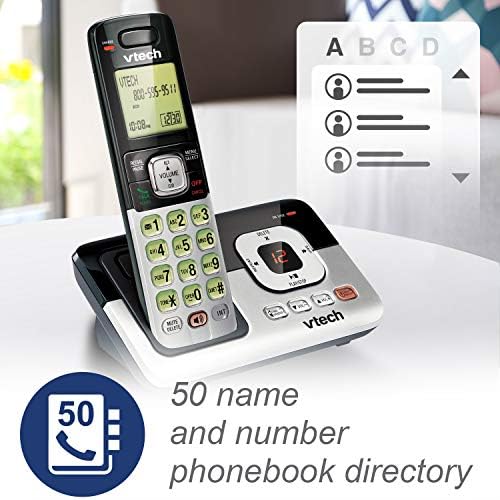 Безжичен телефон VTech CS6829 DECT6.0 за дома с гласова поща, номер На обаждащия се / изчакване на повикването, клавиатурата с подсветка и