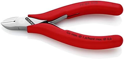Електронен диагонал режещи инструменти KNIPEX Tools 4-1/2 , пластмасова ръкохватка (7701115), червен
