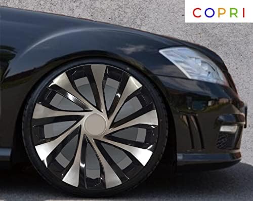 Комплект Copri от 4 Джанти накладки 13 инча Сребристо-Черен Капачка на Главината, Защелкивающийся За BMW